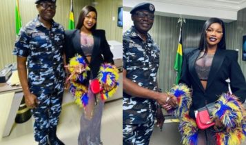 Tacha Akide Receives Criticism for Choice of Attire When Meeting the Commissioner of…