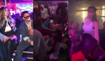 Wizkid Praised by Fans as He Playfully Rubs Jada P’s Belly at Night Club