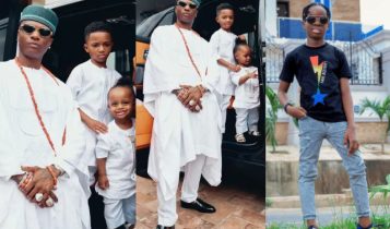 Reactions Emerge as Wizkid Poses with His Kids Minus Bolu: Where Is His First Son?