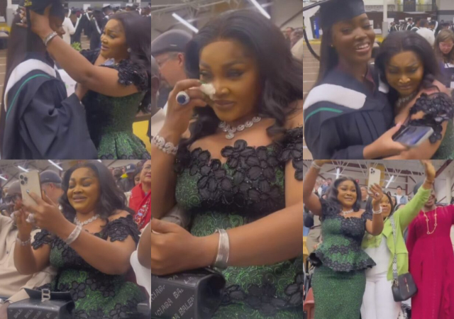 Actress, Mercy Aigbe takes pride in her daughter, Michelle as she graduates from Canadian university